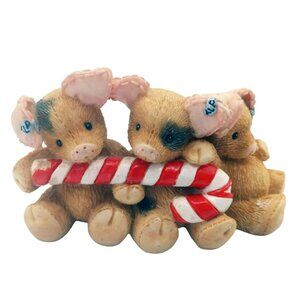 Enesco TLP Yuletide Yummies Fill Our Tummies Three Little Pigs 145815 Retro 1995